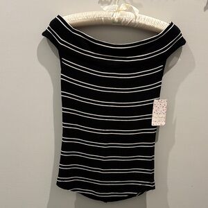 NWT Free People Yacht Off-Shoulder Designer Tee - Resort Ready!